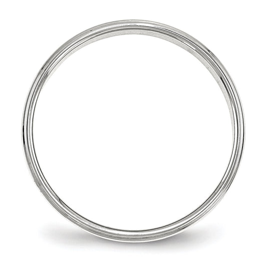 Sterling Silver 4mm Flat with Step Edge Size 6.5 Band