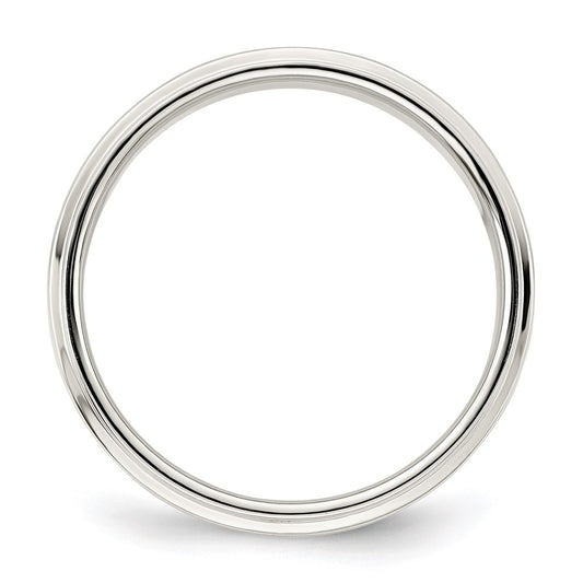 Sterling Silver 5mm Flat with Step Edge Size 5 Band