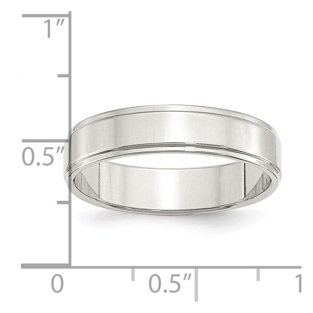 Sterling Silver 5mm Flat with Step Edge Size 7.5 Band