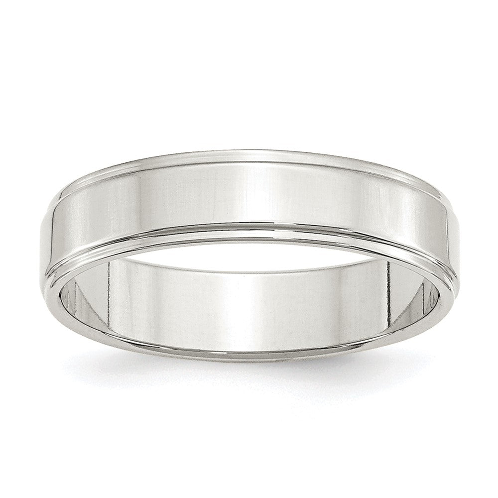 Sterling Silver 5mm Flat with Step Edge Size 7.5 Band
