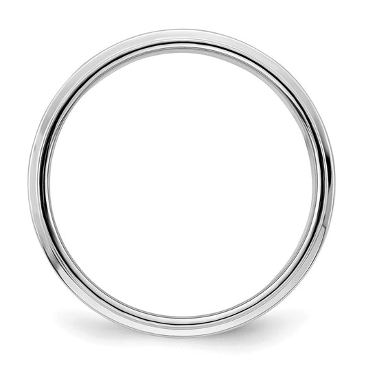 Sterling Silver Rhodium-plated 6mm Flat w/ Step Edge Size 9 Band