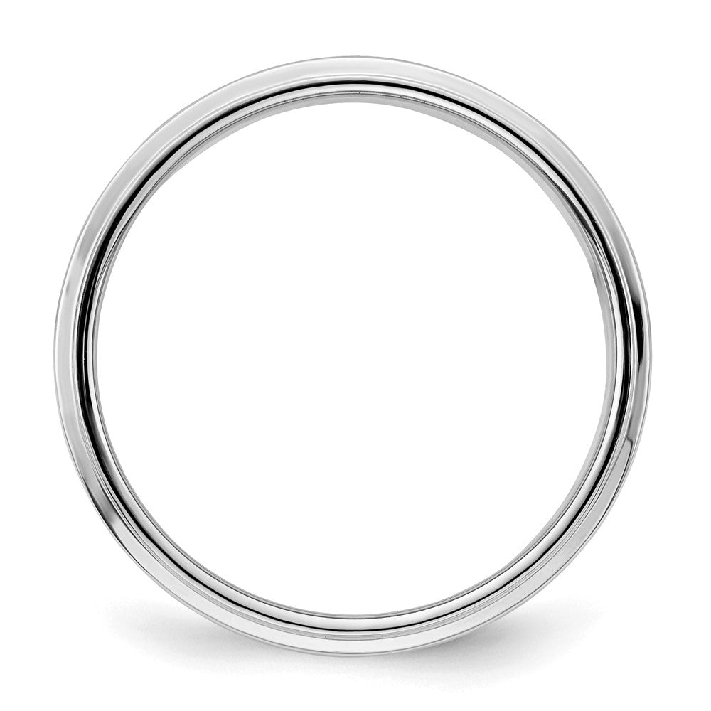 Sterling Silver Rhodium-plated 6mm Flat w/ Step Edge Size 9.5 Band