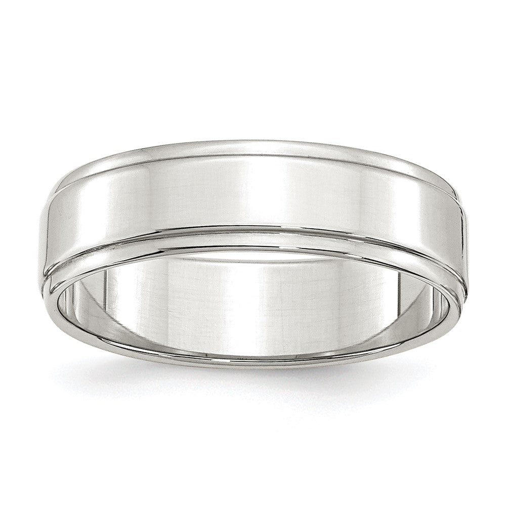 Sterling Silver 6mm Flat with Step Edge Size 6.5 Band