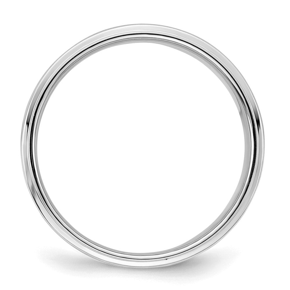 Sterling Silver Rhodium-plated 7mm Flat w/ Step Edge Size 9 Band