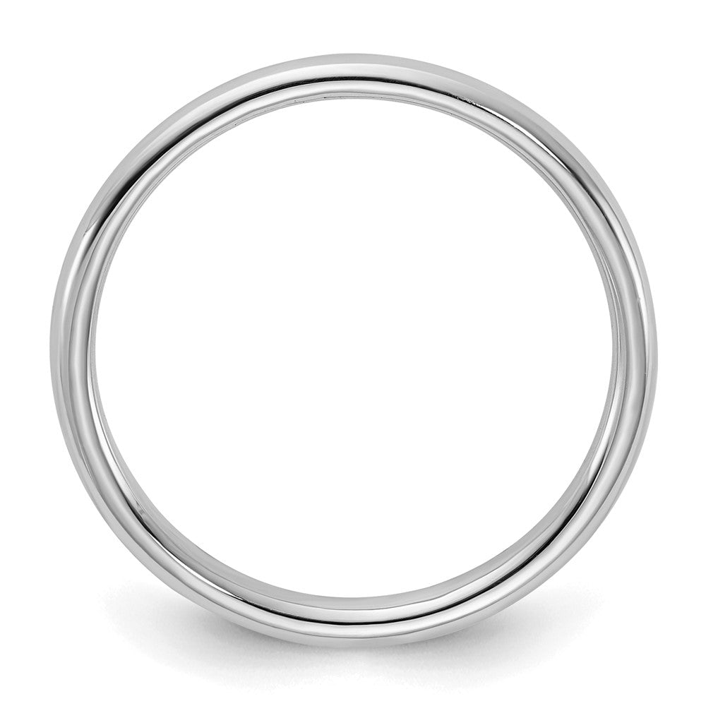 Sterling Silver Rhodium-plated 2mm Half-Round Size 9.5 Band