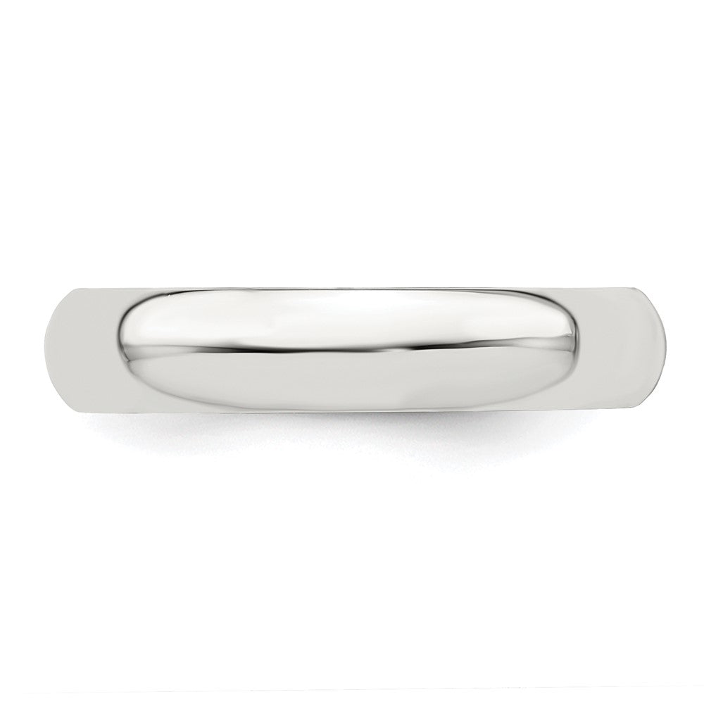 Sterling Silver Rhodium-plated 4mm Half-Round Size 11 Band