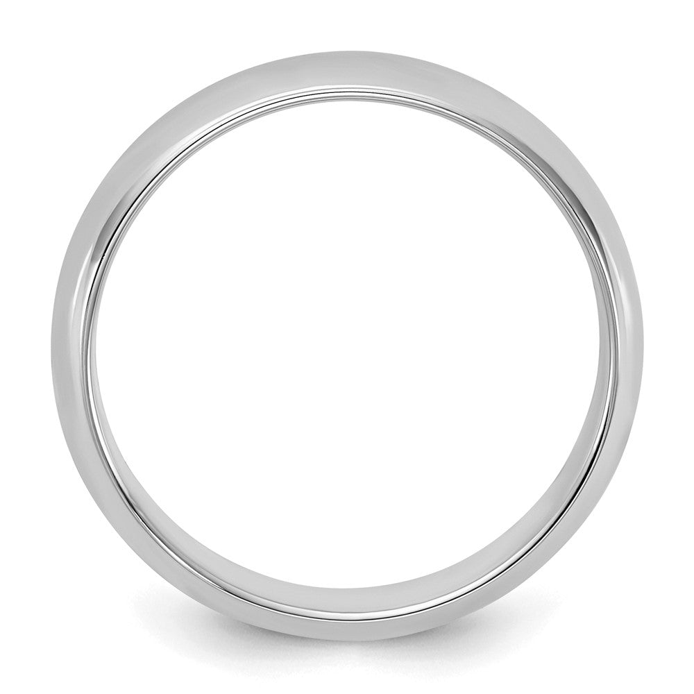 Sterling Silver Rhodium-plated 5mm Half-Round Size 7.5 Band