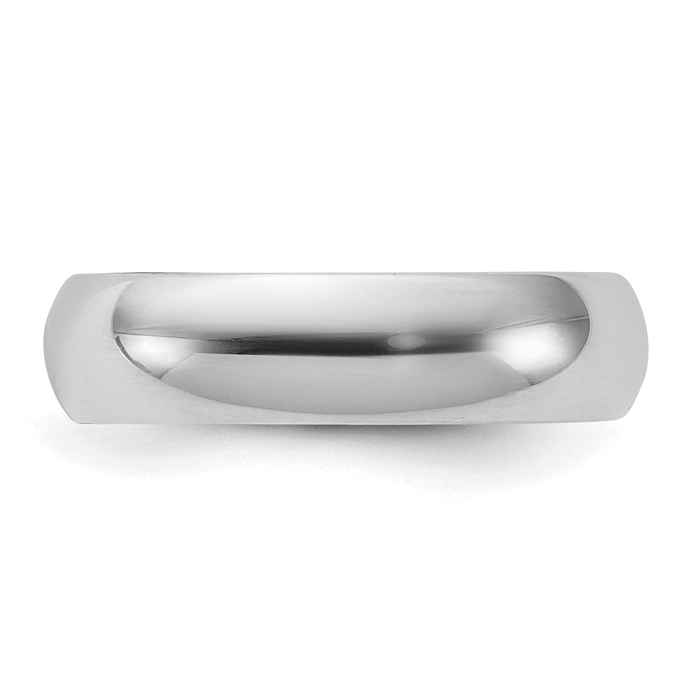 Sterling Silver Rhodium-plated 5mm Half-Round Size 7.5 Band