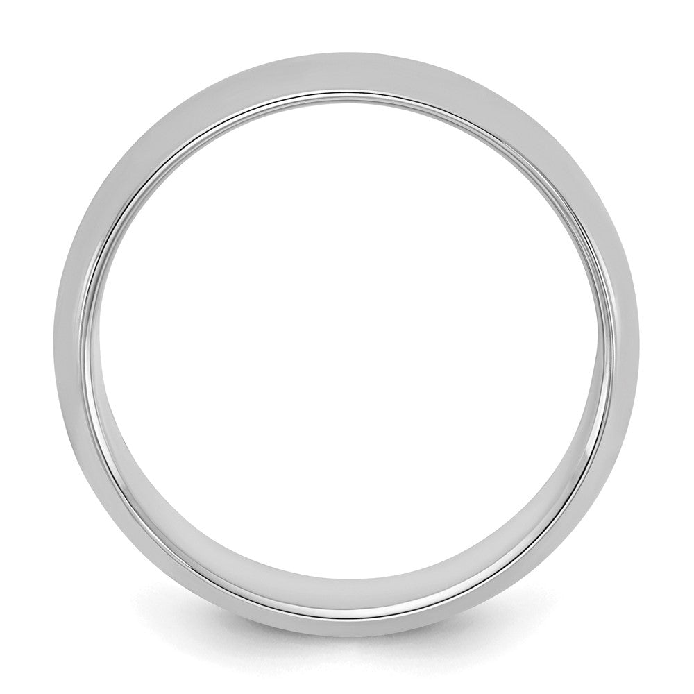 Sterling Silver Rhodium-plated 6mm Half-Round Size 7 Band