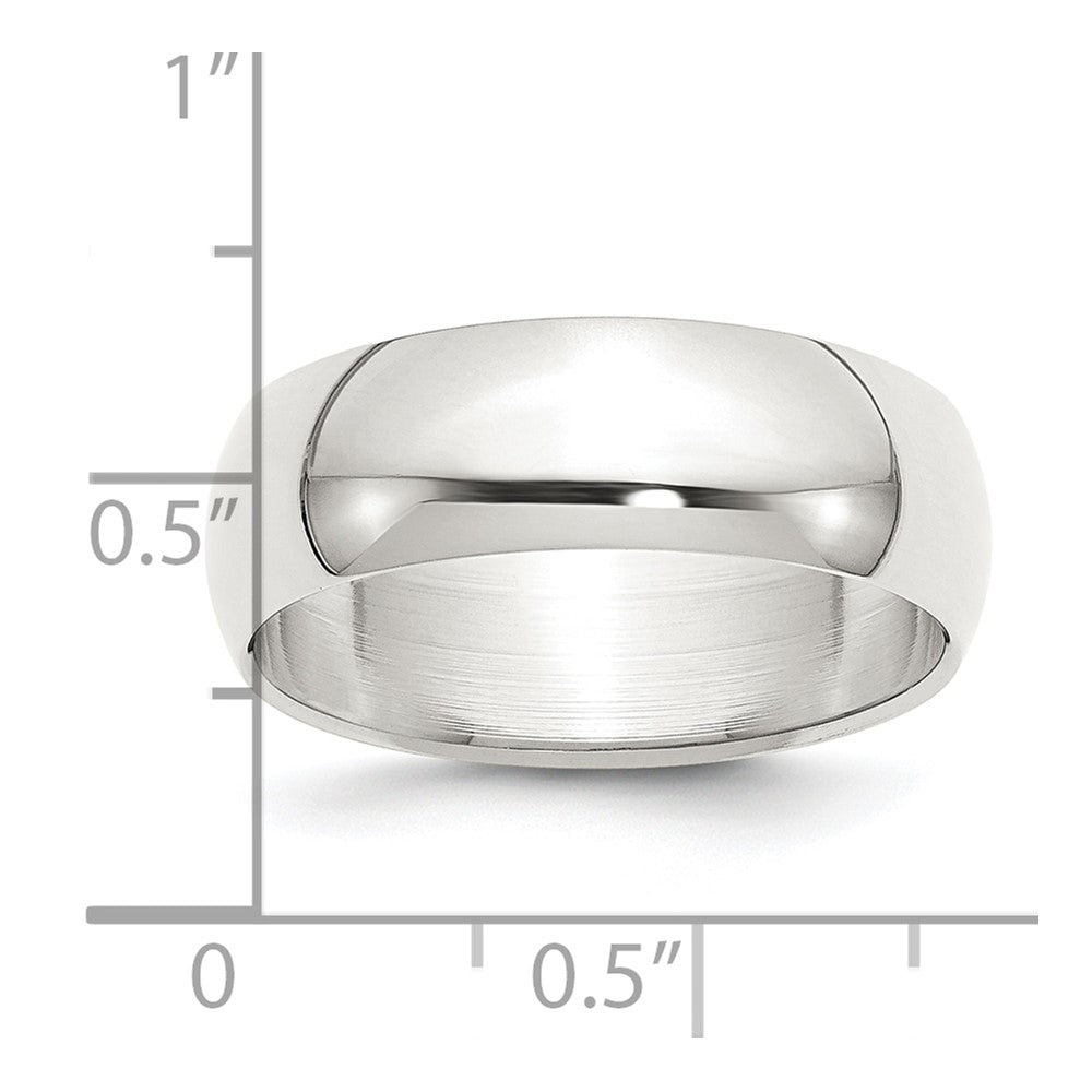 Sterling Silver 7mm Half Round Size 8 Band