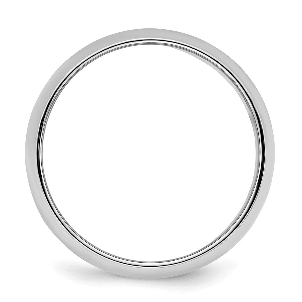 Sterling Silver Rhodium-plated 7mm Half-Round Size 7 Band