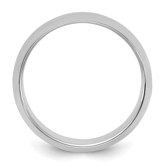 Sterling Silver Rhodium-plated 8mm Half-Round Size 11 Band