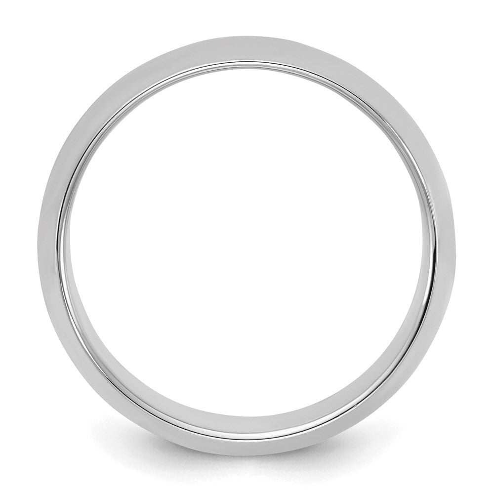 Sterling Silver Rhodium-plated 8mm Half-Round Size 8.5 Band