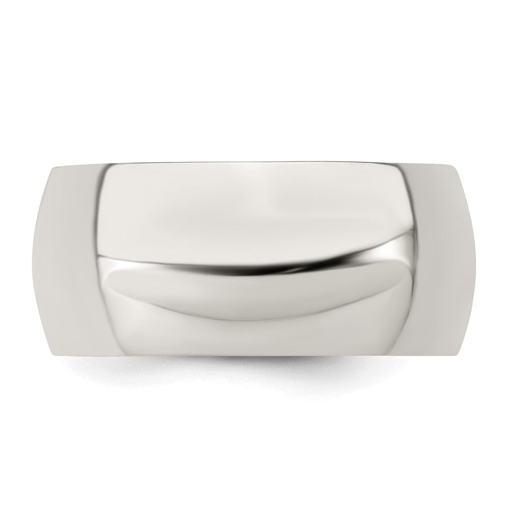 Sterling Silver 9mm Half Round Size 8 Band