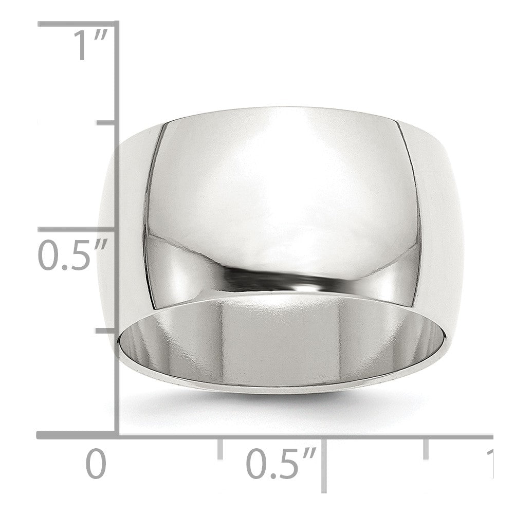 Sterling Silver 12mm Half Round Size 8 Band