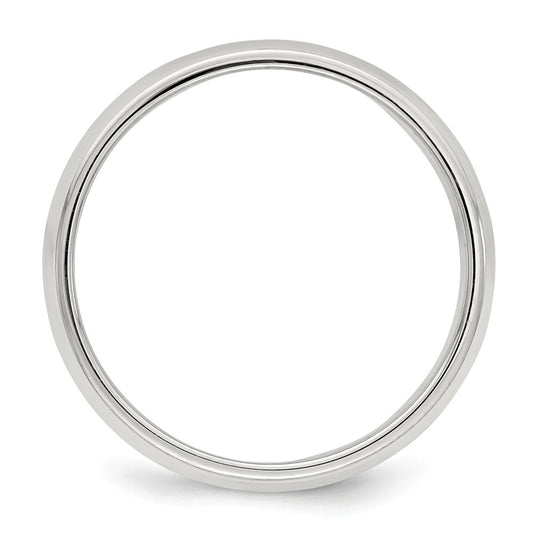 Sterling Silver 6mm Half Round Milgrain Size 7.5 Band