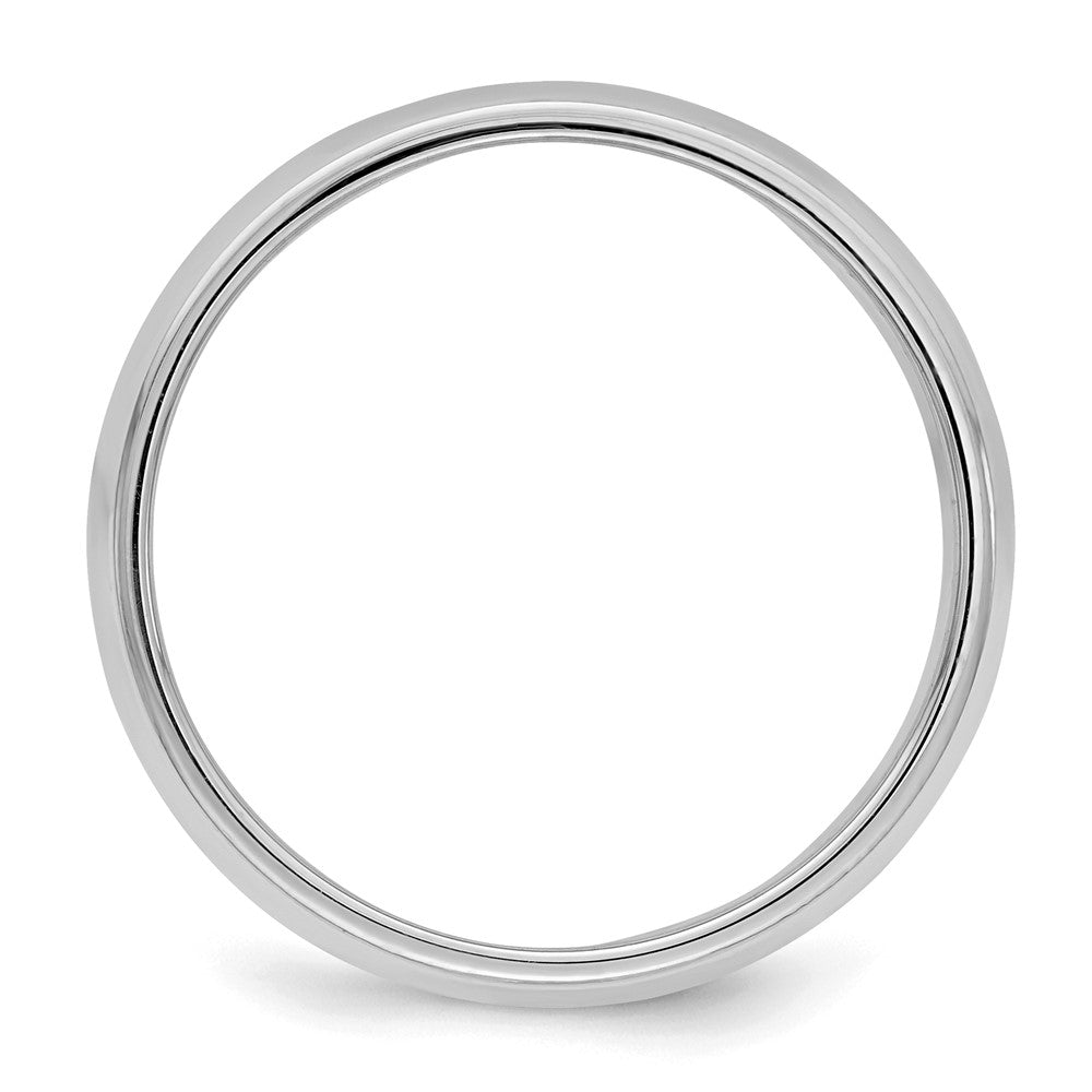 Sterling Silver Rhodium-plated 6mm Half Round Milgrain Size 5.5 Band