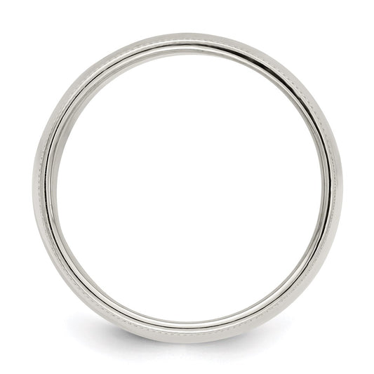 Sterling Silver 9mm Half Round Milgrain Size 13.5 Band