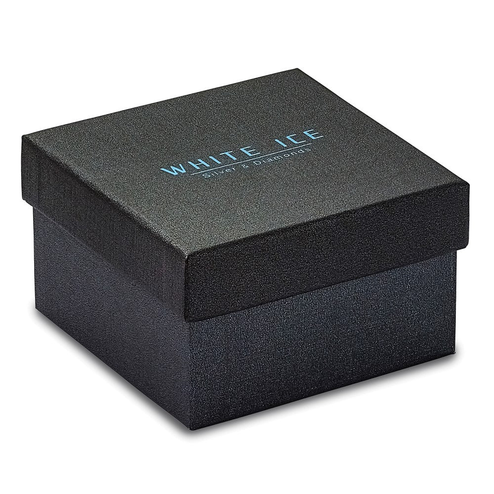 White Ice Sterling Silver Rhodium-plated Diamond Crossover Post Earrings