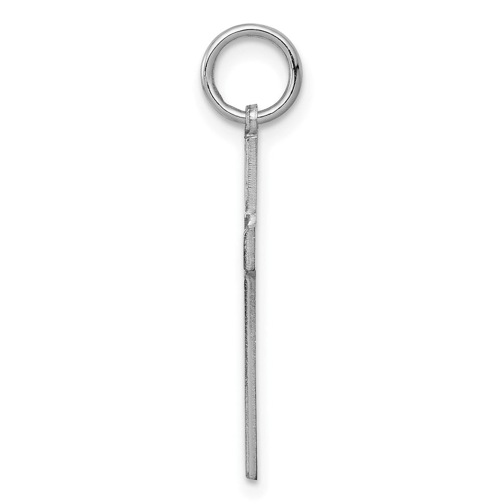 Sterling Silver Rhodium-plated Laser Designed Cross Pendant