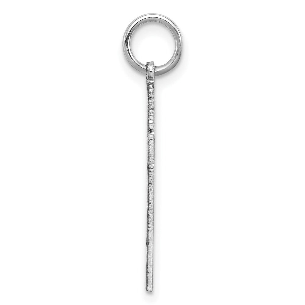 Sterling Silver Rhodium-plated Laser Designed Cross Pendant