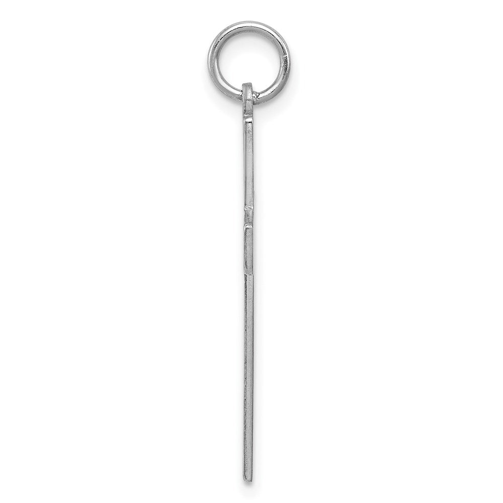 Sterling Silver Rhodium-plated Laser Designed Cross Pendant