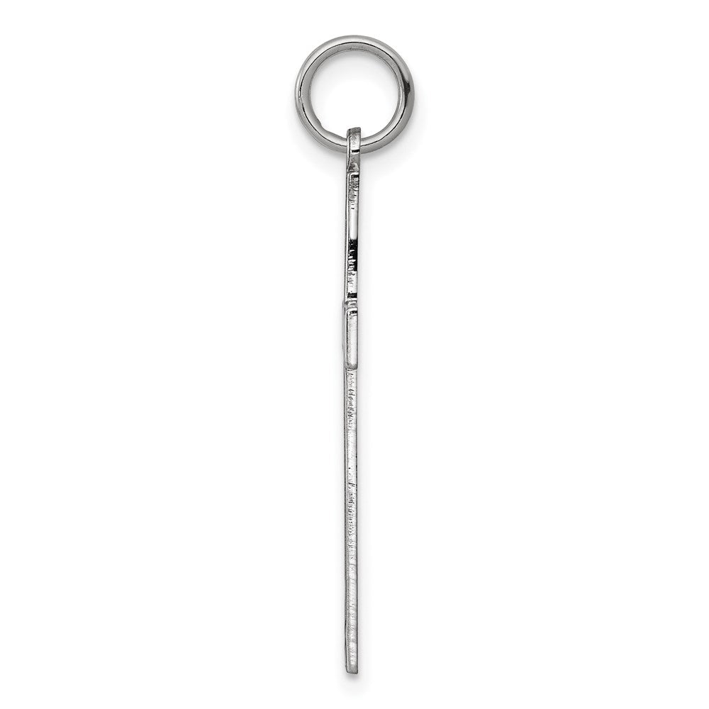 Sterling Silver Rhodium-plated Laser Designed Cross Pendant