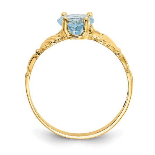 14k December CZ Heart Birthstone Claddagh Ring