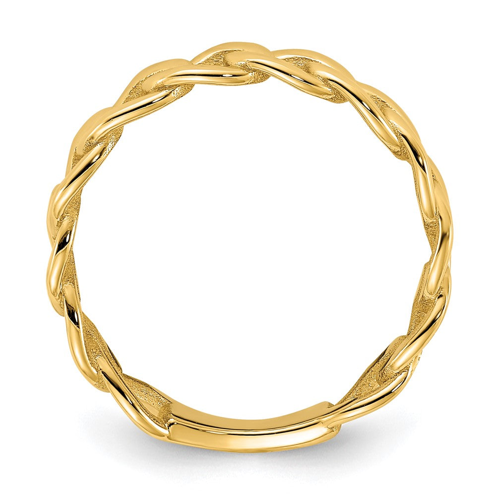 10ky Polished 5mm Curb Link Ring Size 7