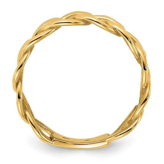 10ky Polished 8mm Mens Curb Link Ring Size 10