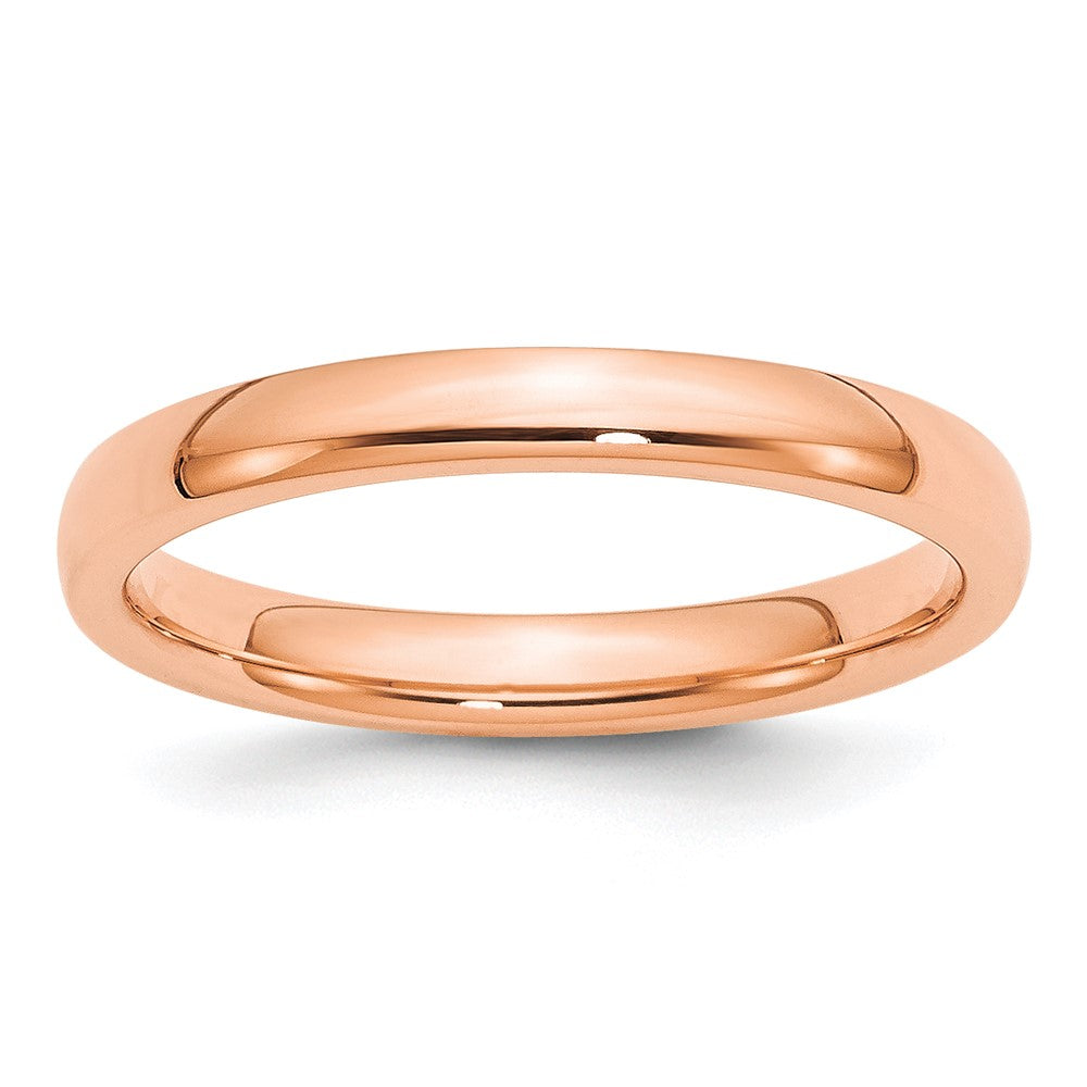 14K Rose Gold 3mm Standard Comfort Fit Wedding Band Size 5.5