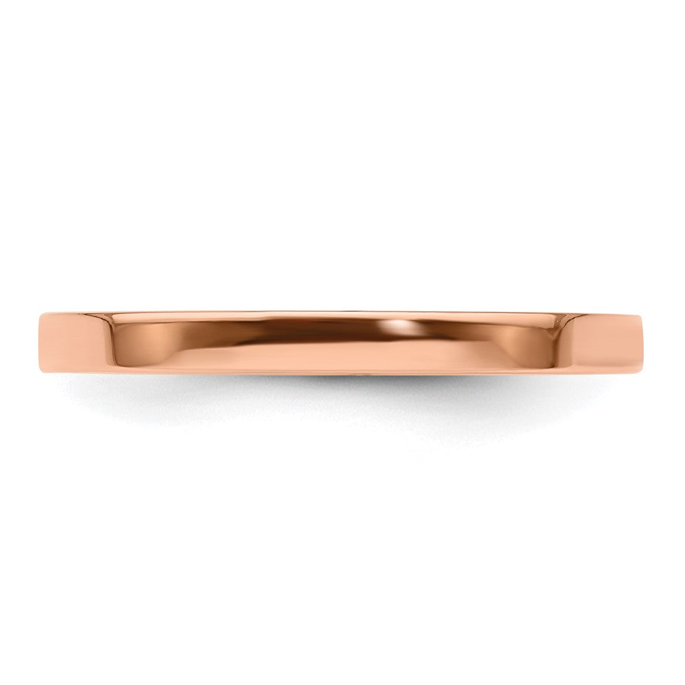 14k Rose Gold 2mm Lightweight Flat Wedding Band Size 6.5