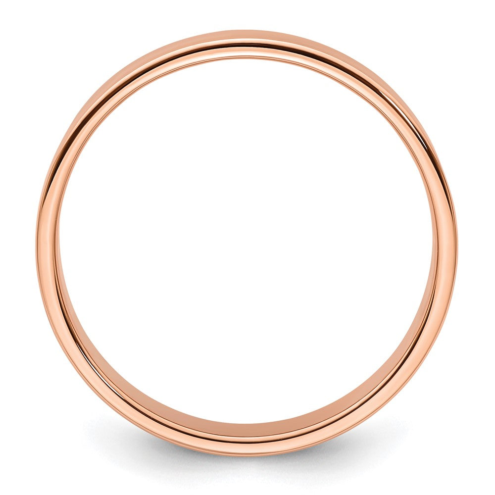 14k Rose Gold 5mm Lightweight Flat Wedding Band Size 6