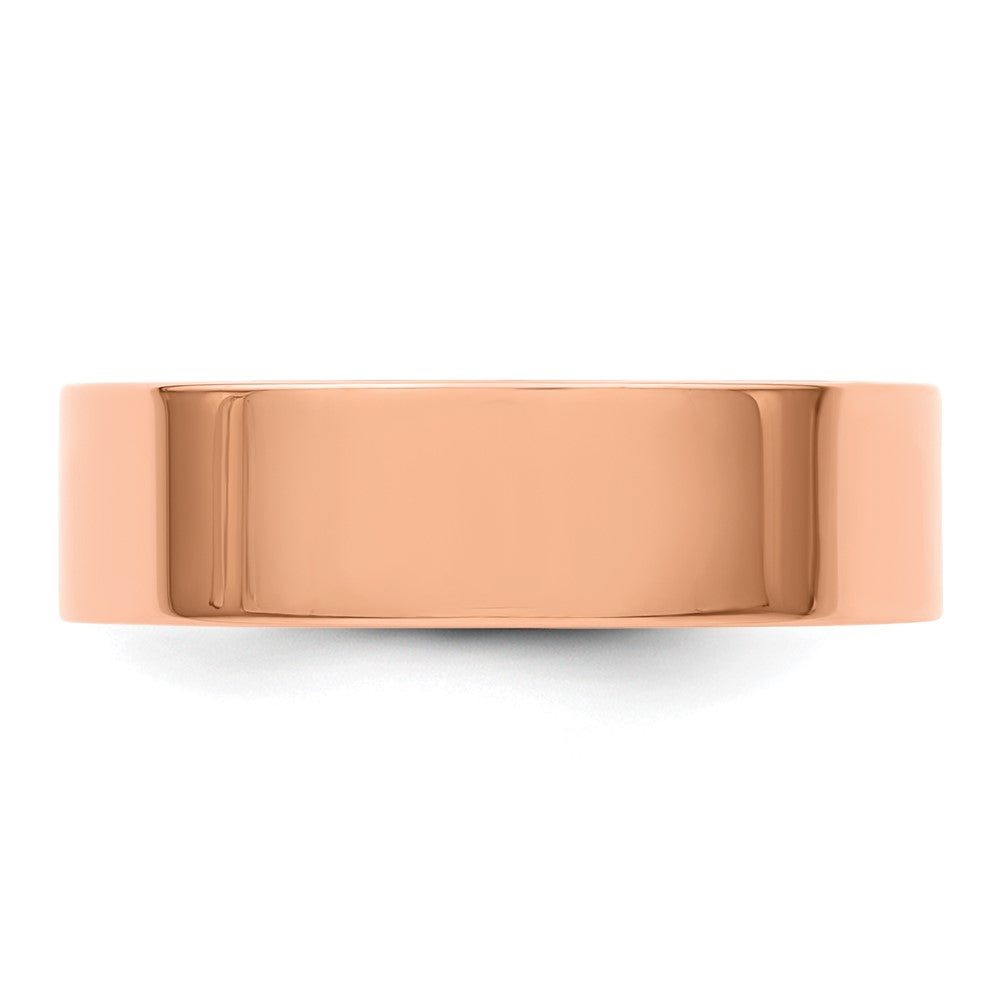 14k Rose Gold 6mm Lightweight Flat Wedding Band Size 9