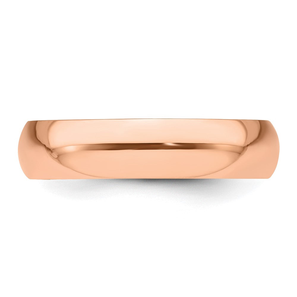 14k Rose Gold 5mm Half Round Wedding Band Size 8.5