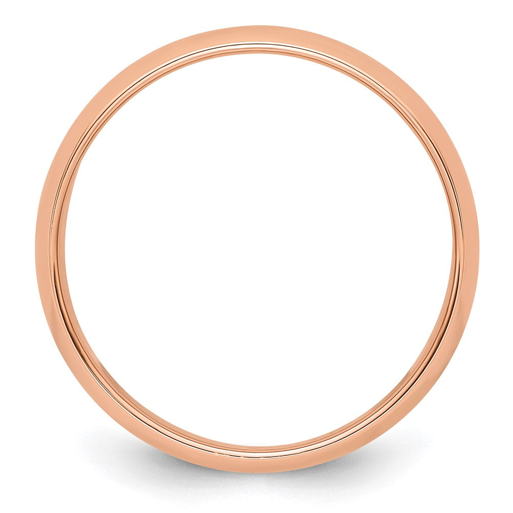 14k Rose Gold 6mm Half Round Wedding Band Size 12