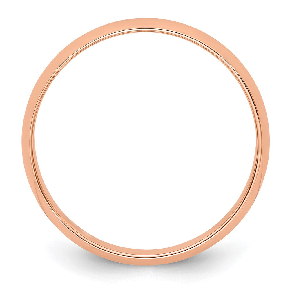 14k Rose Gold 4mm Lightweight Half Round Wedding Band Size 7.5