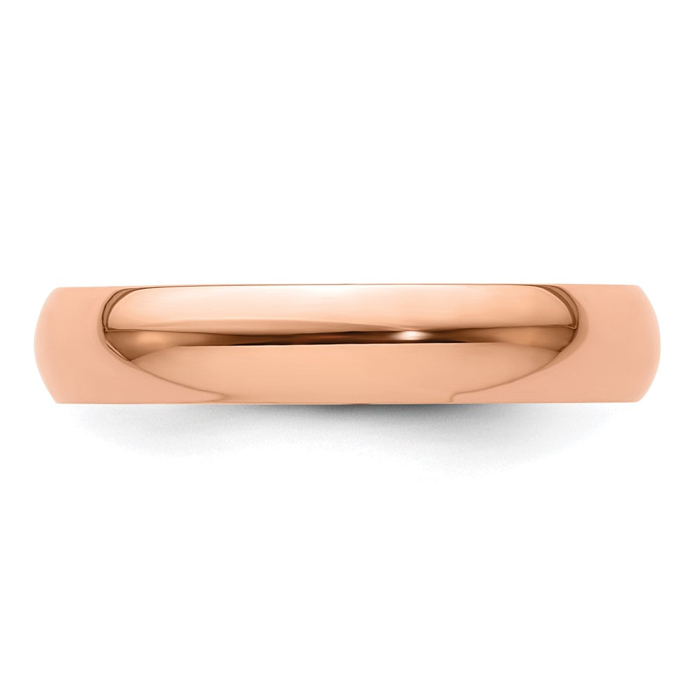 14k Rose Gold 4mm Lightweight Half Round Wedding Band Size 4.5