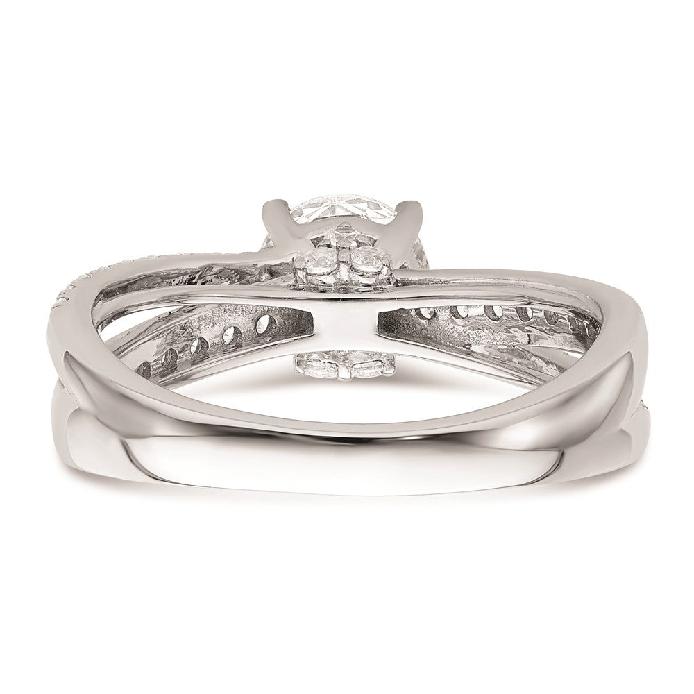 14k White Gold Hidden 3 Stone Diamond Semi-Mount Engagement Ring