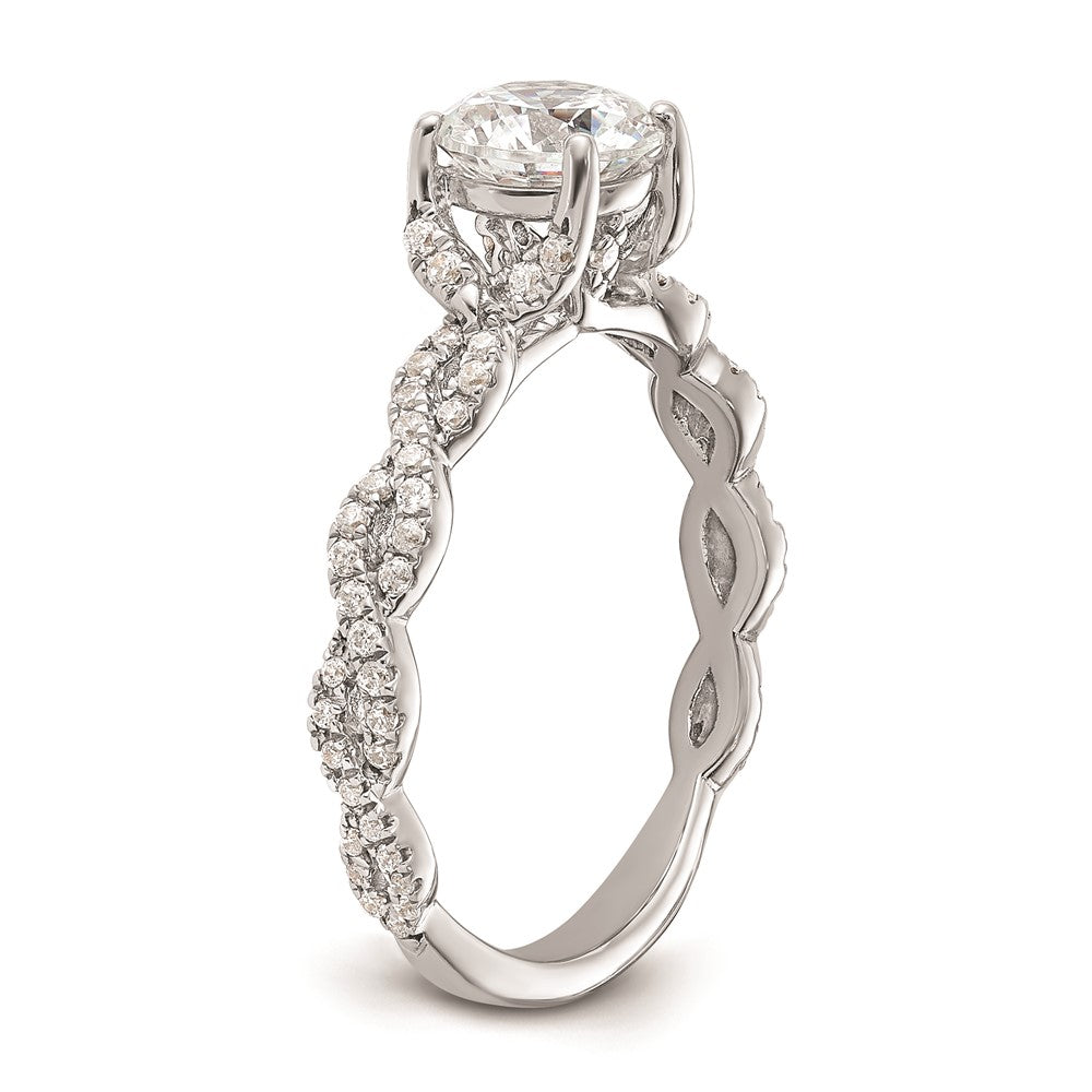 14k White Gold Twisted Diamond Semi-Mount Engagement Ring