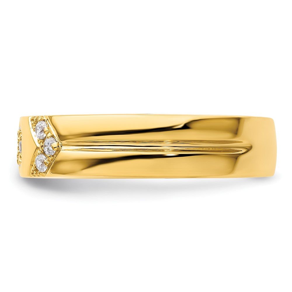 14k Hexagon Diamond Womens Complete Wedding Band