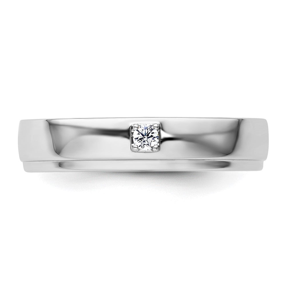 14k White Gold Diamond Mens Complete Wedding Band