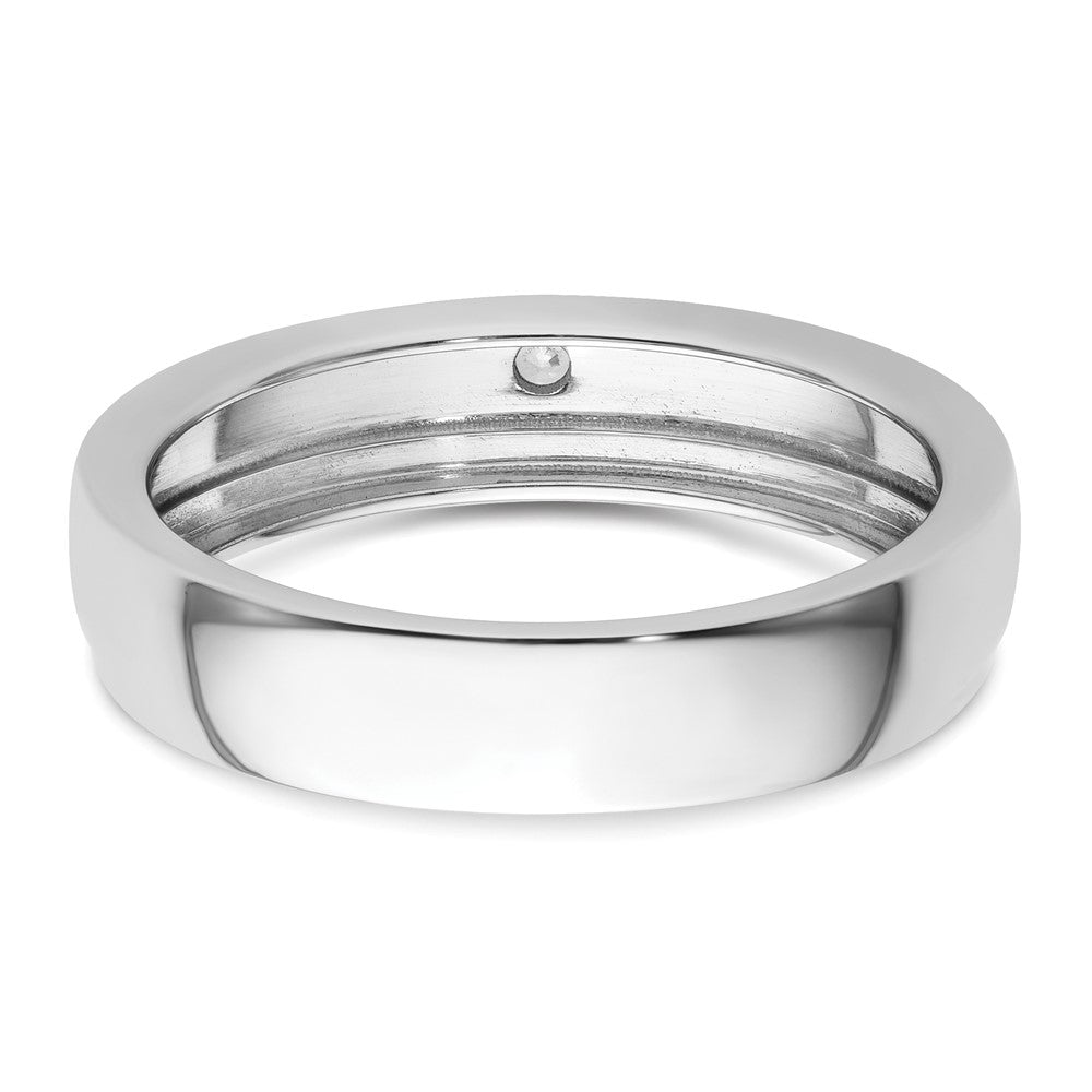 14k White Gold Diamond Mens Complete Wedding Band