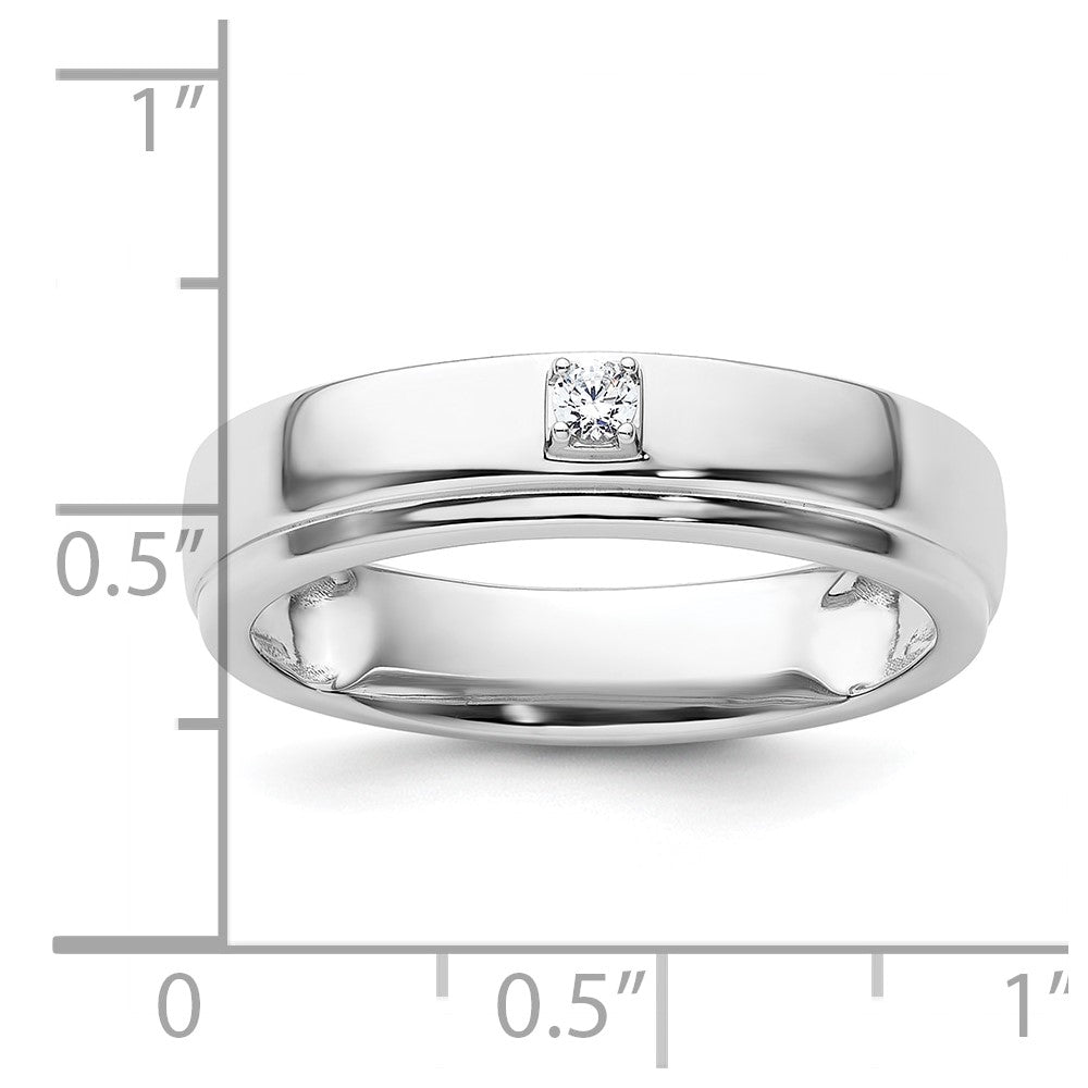 14k White Gold Diamond Mens Complete Wedding Band