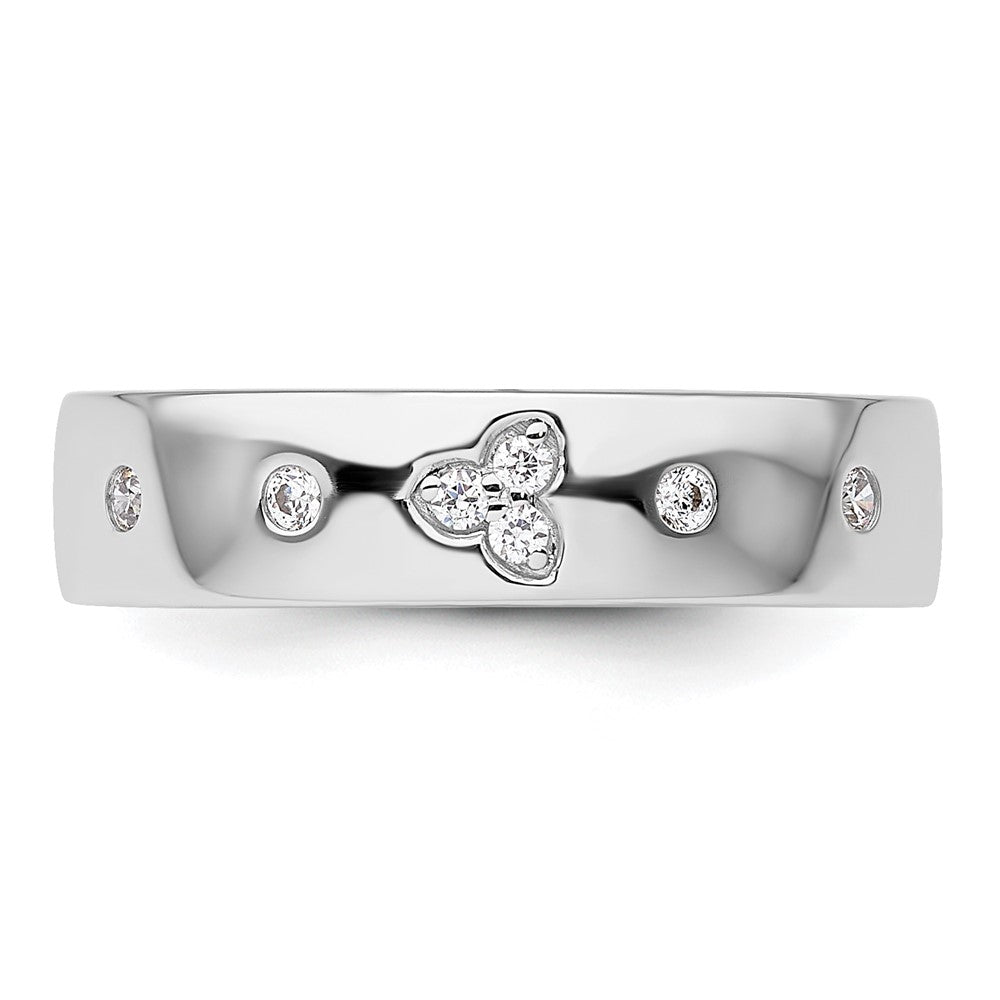 14k White Gold Diamond Womens Complete Wedding Band