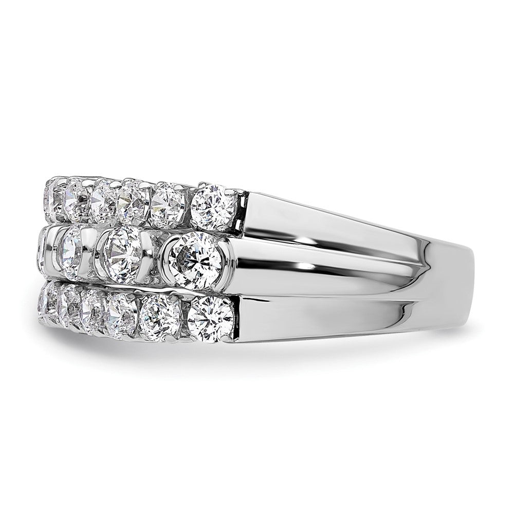 14K White Gold Lab Grown Diamond VS/SI+ G+ Moveable Triple Band
