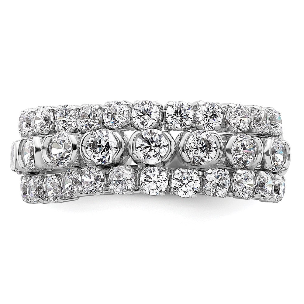14K White Gold Lab Grown Diamond VS/SI+ G+ Moveable Triple Band