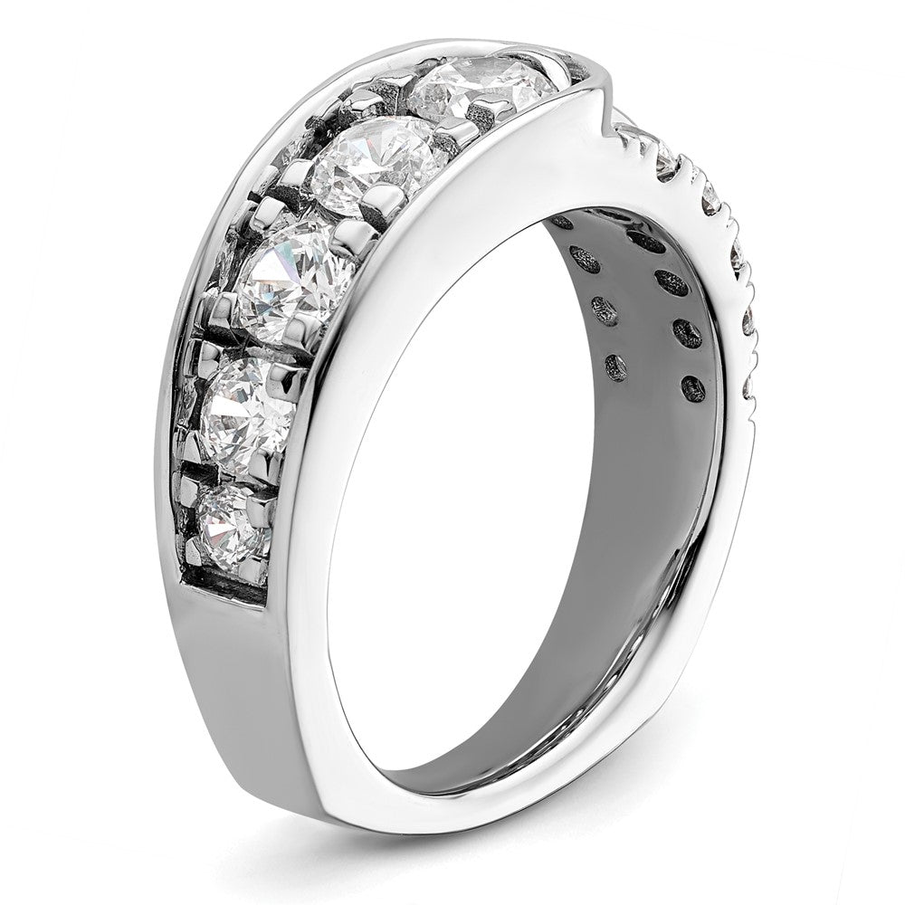 14K White Gold Lab Grown Diamond VS/SI+ G+ Complete Fancy Band
