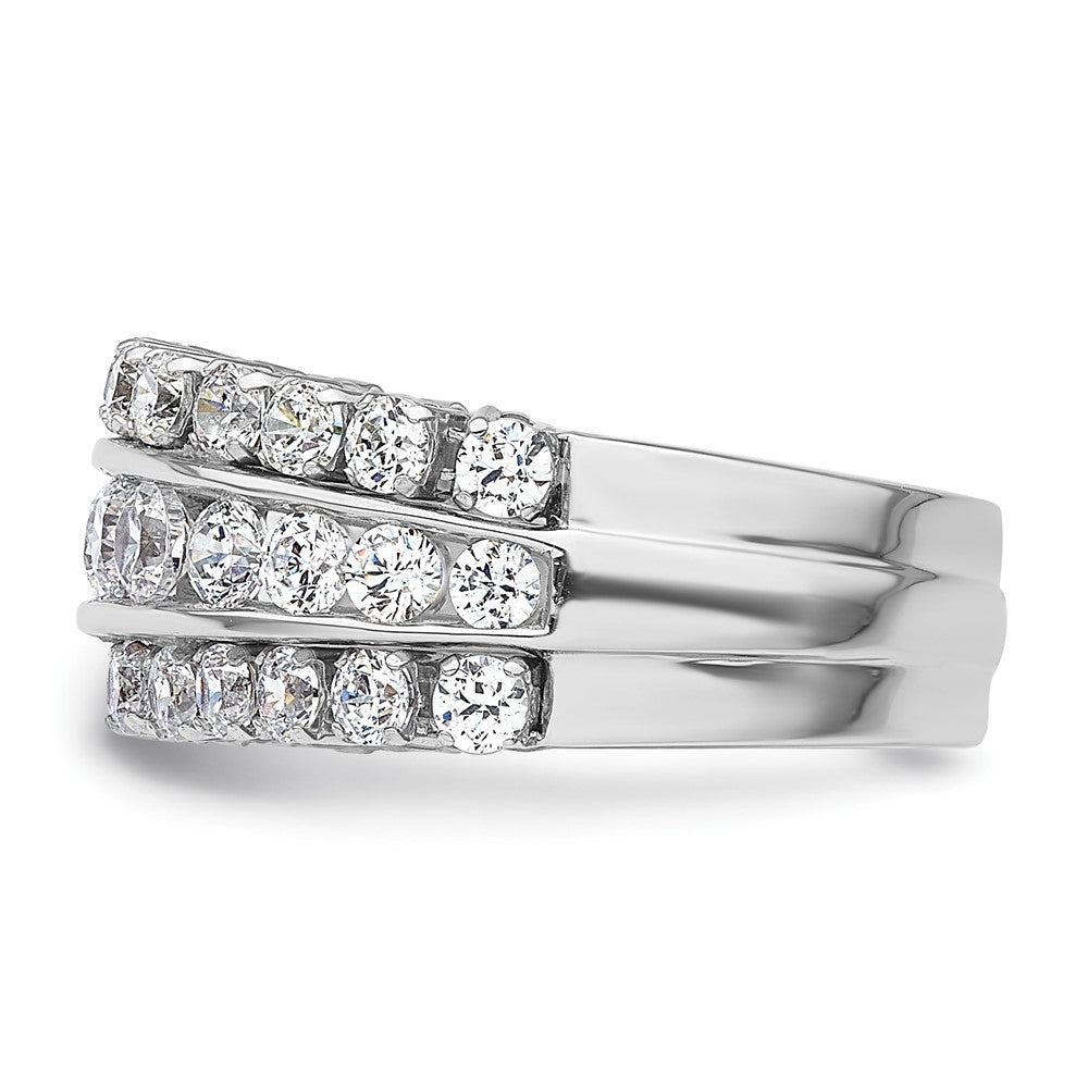 14K White Gold Lab Grown Diamond VS/SI+ G+ Triple Band