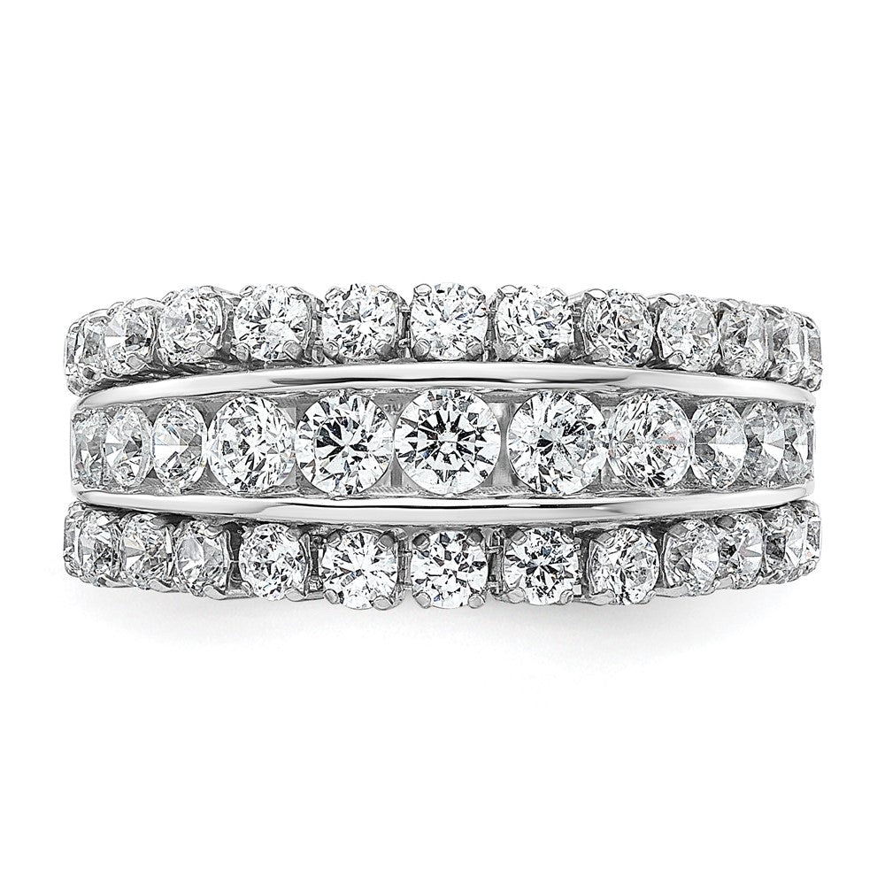 14K White Gold Lab Grown Diamond VS/SI+ G+ Triple Band